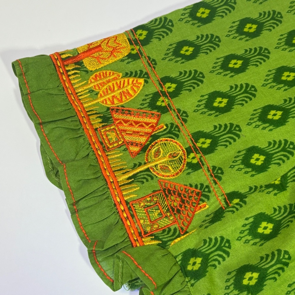 J. Girls - Green Patterned Sleeveless Dress
